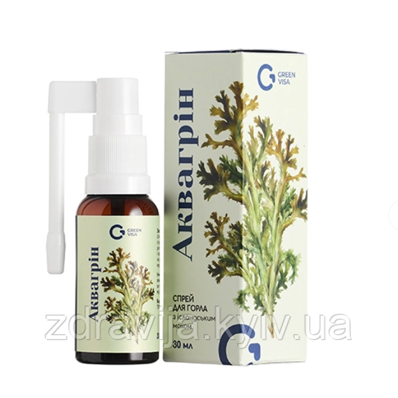 Аквагрін з ісландським мохом -  спрей для горла